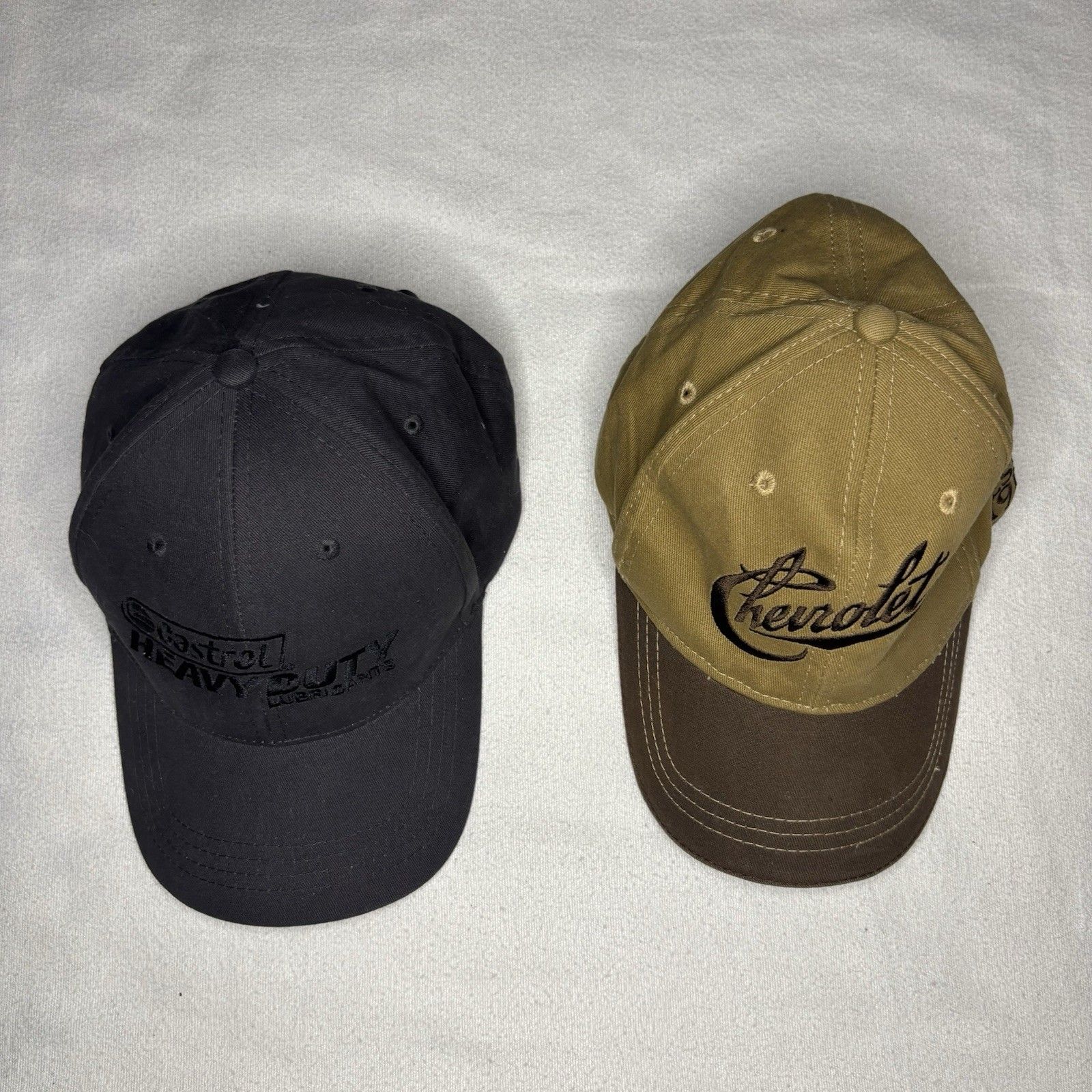 Chevrolet Castrol Hat Lot 2 Adjustable Automotive Advertising Caps Mens Osfa